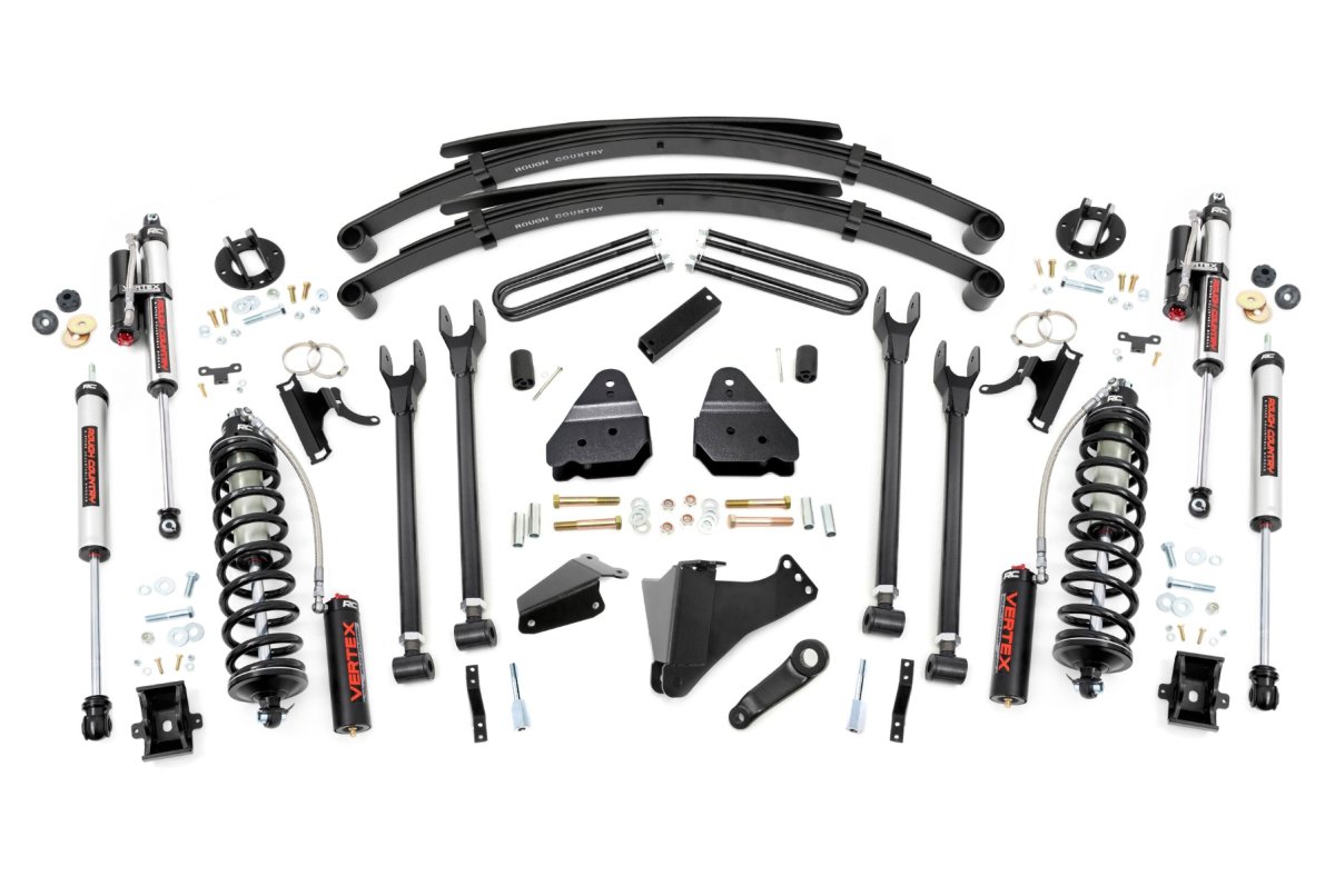 Ford F-250 Super Duty Suspension Lift Kit - Rough Country - 6 Inch, 4 Link, C/O Vertex - '05-'07
